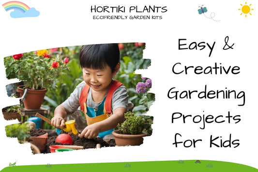 a child is playing in the garden with their toys